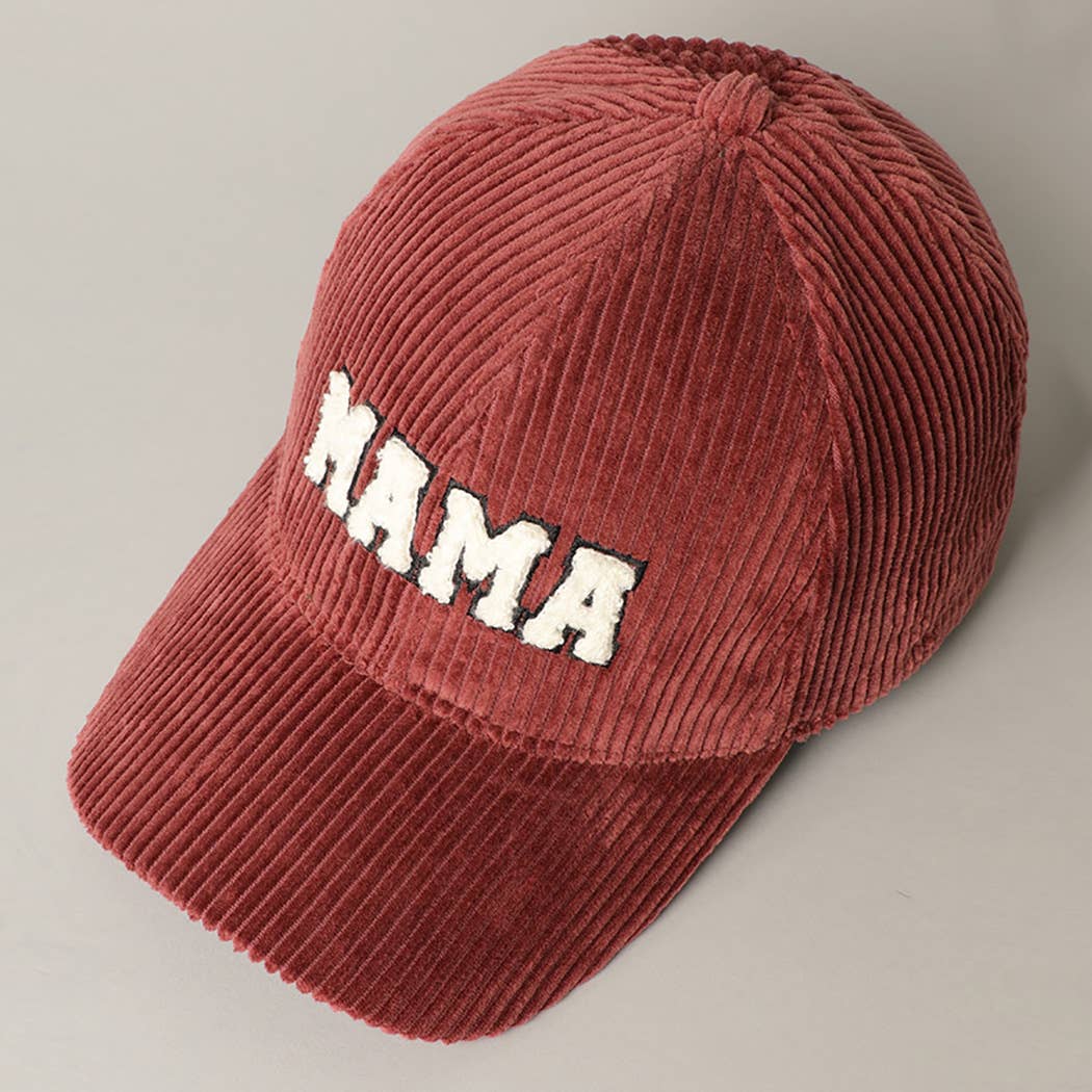 MAMA 3D Embroidered Corduroy Cap