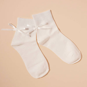 Satin Bow Ankle Socks