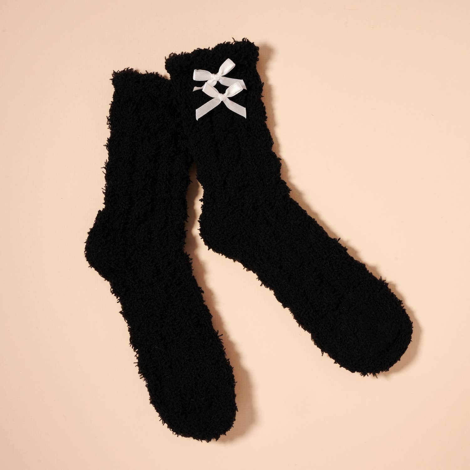 Fuzzy Floral & Bows Crew Socks