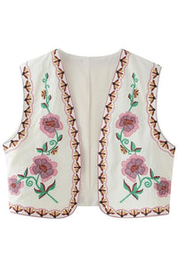 FLORAL EMBROIDERED VEST