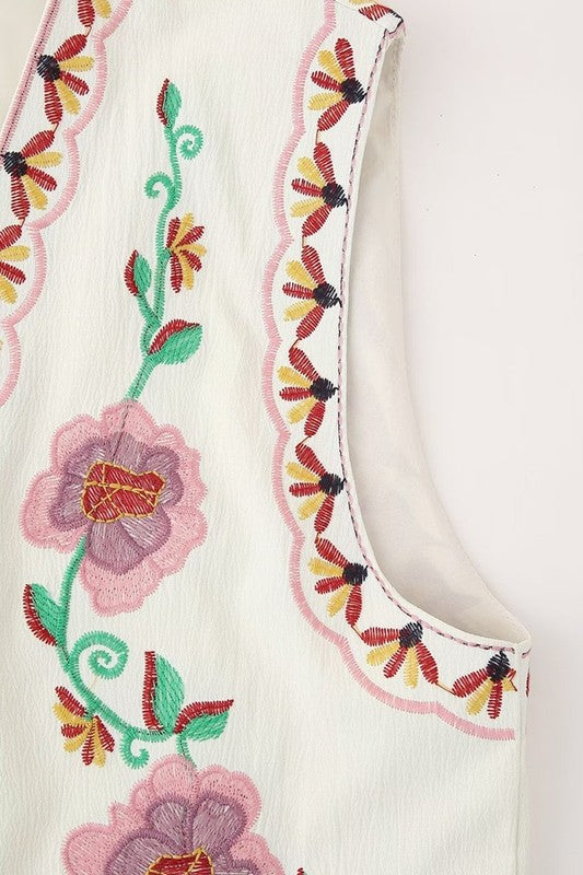 FLORAL EMBROIDERED VEST