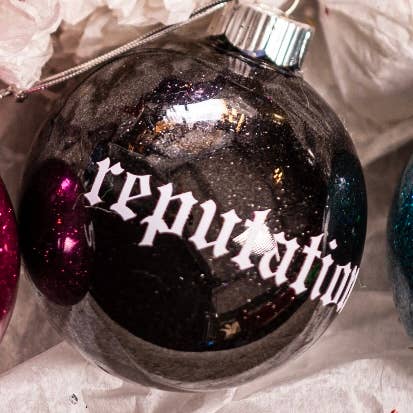 Taylor Reputation glitter Ornament