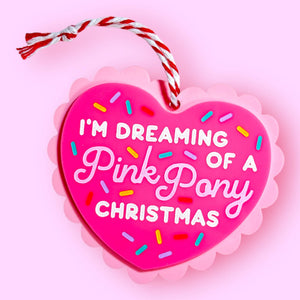 Dreaming of a Pink Pony Christmas Ornament