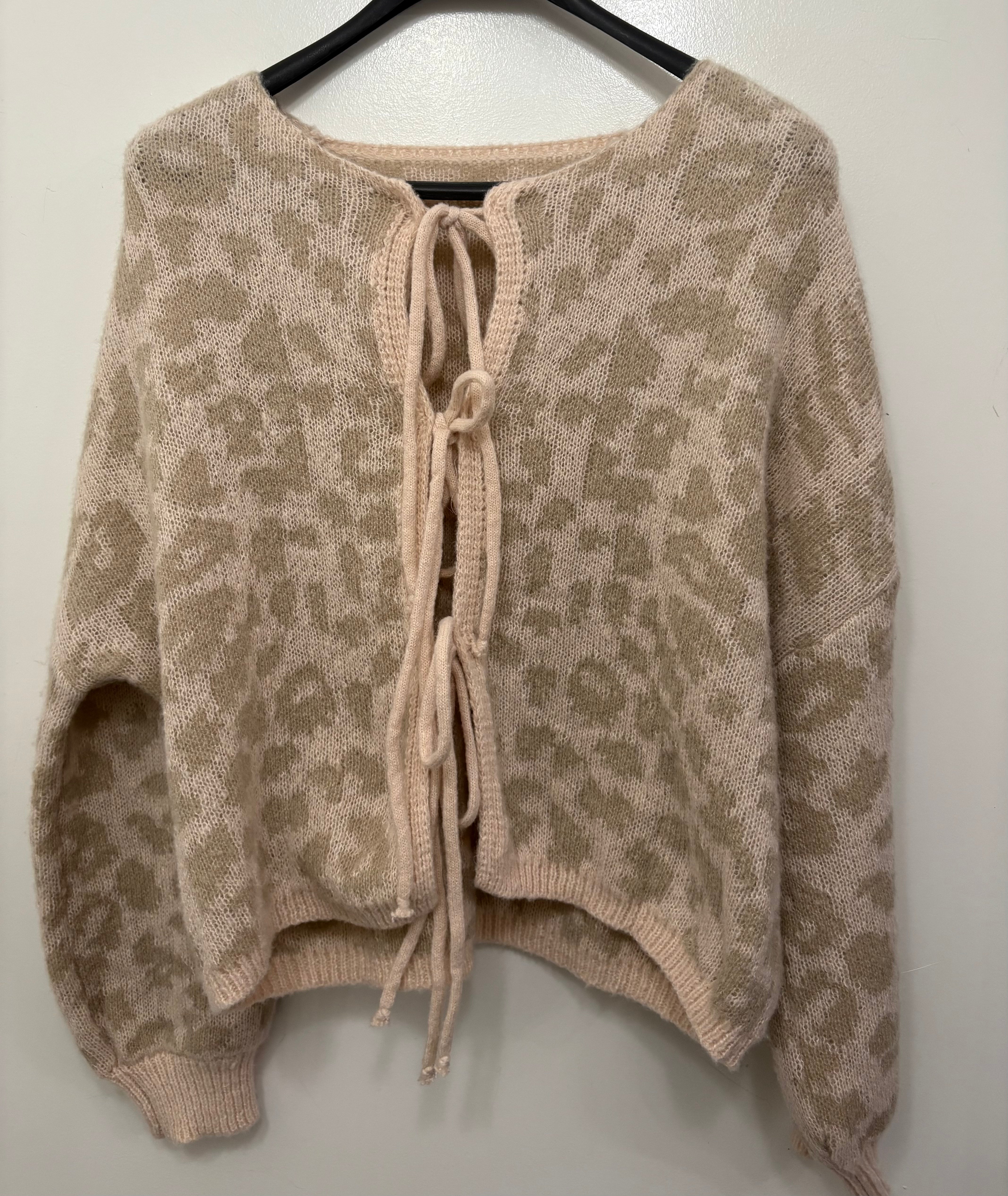 SWEET LEOPARD TIE CARDIGAN