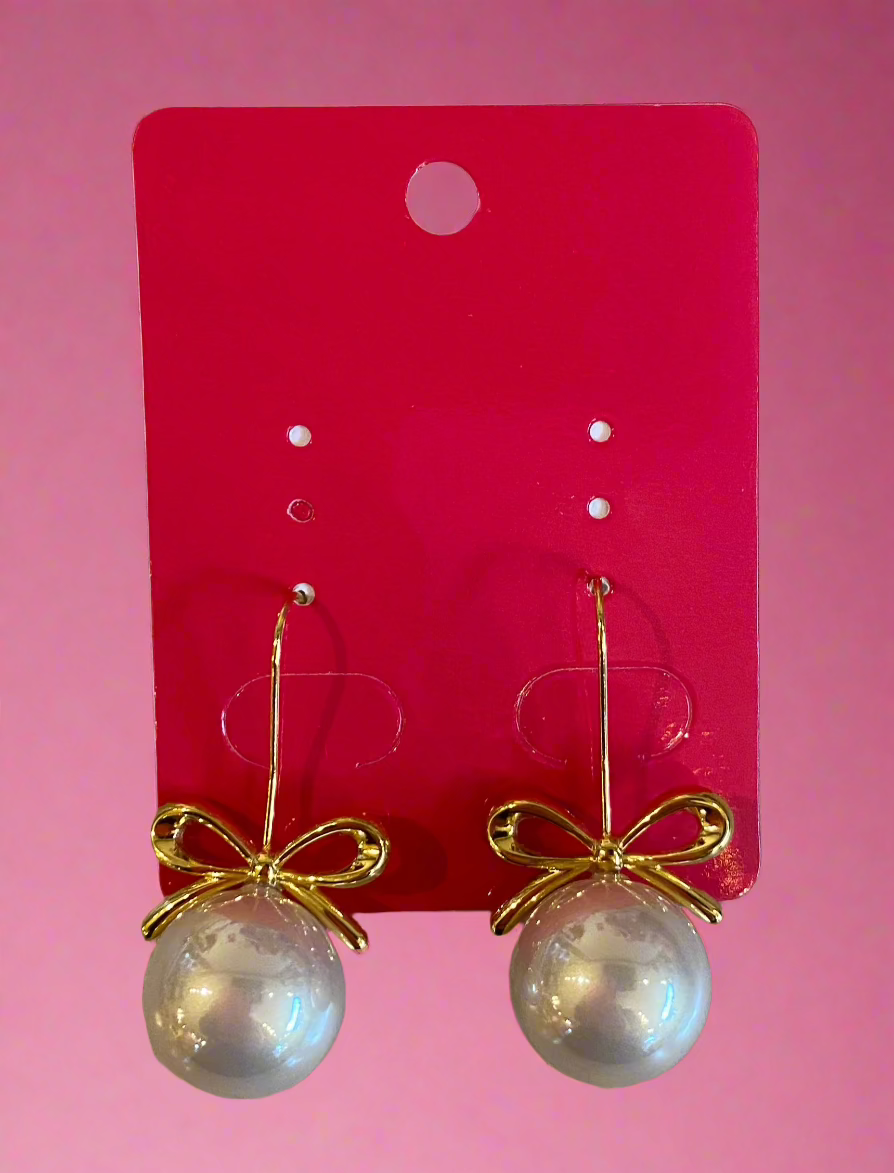 PEARL BOW EARRINGS