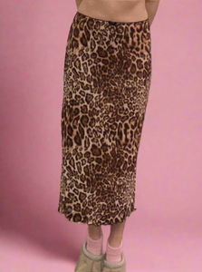 LEOPARD MIDI SKIRT