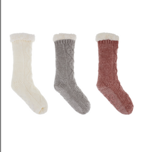 TALL CHENILLE CABLE SOCKS