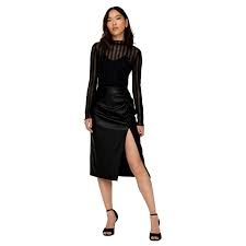 MIA FAUX LEATHER LONG SKIRT