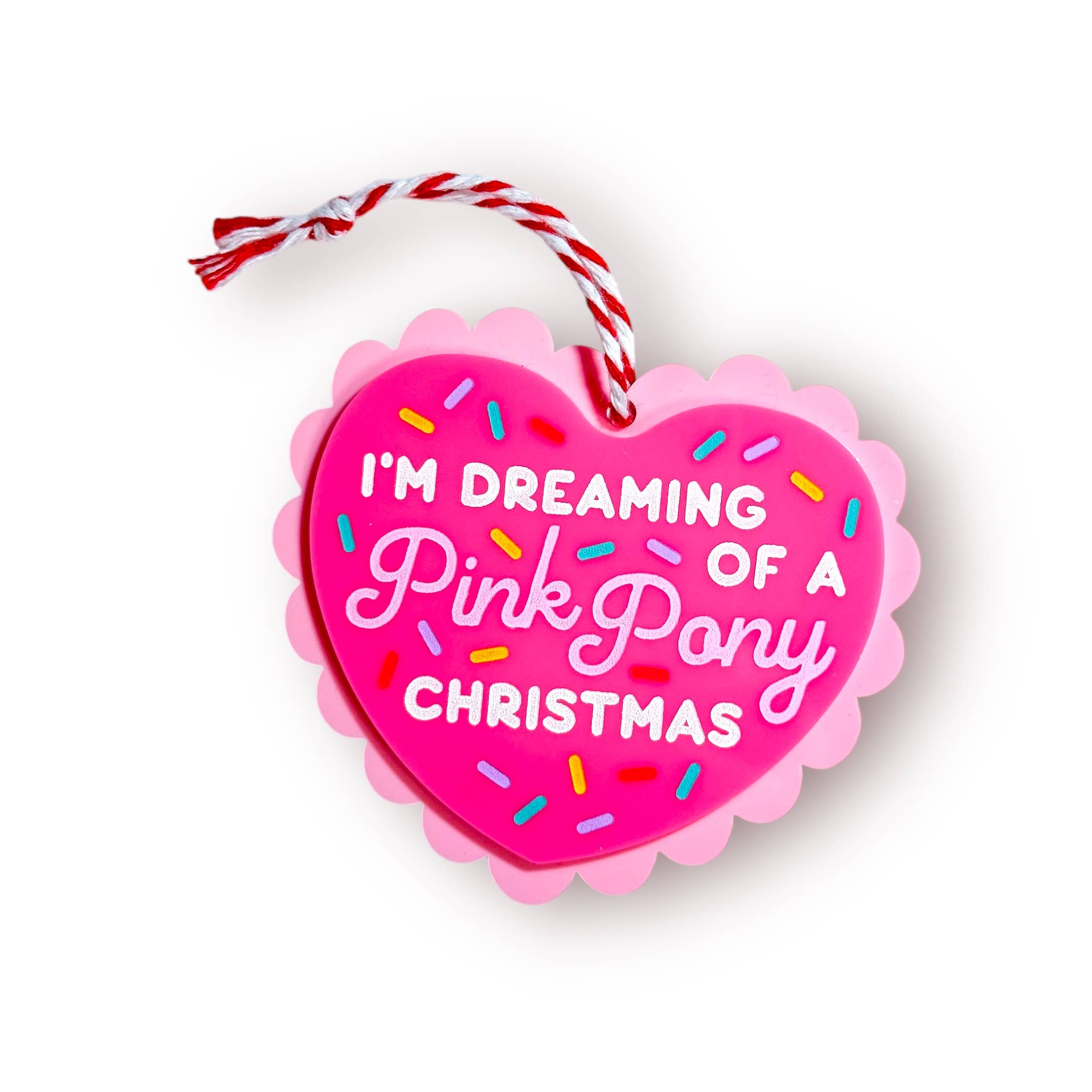 Dreaming of a Pink Pony Christmas Ornament