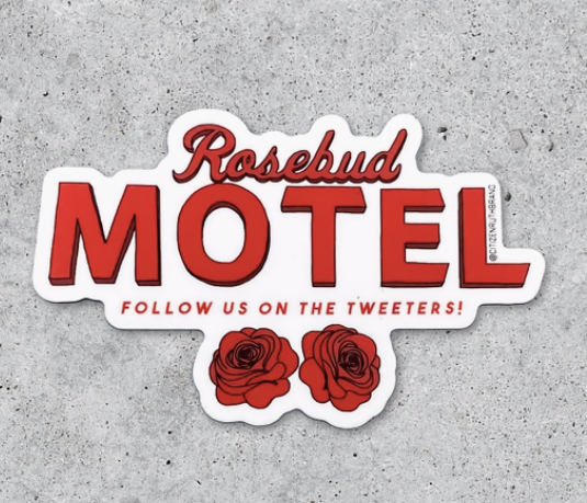 Rosebud motel sticker